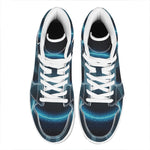 Blue Pisces Zodiac Sign Print High Top Leather Sneakers