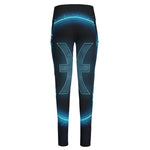 Blue Pisces Zodiac Sign Print High-Waisted Pocket Leggings