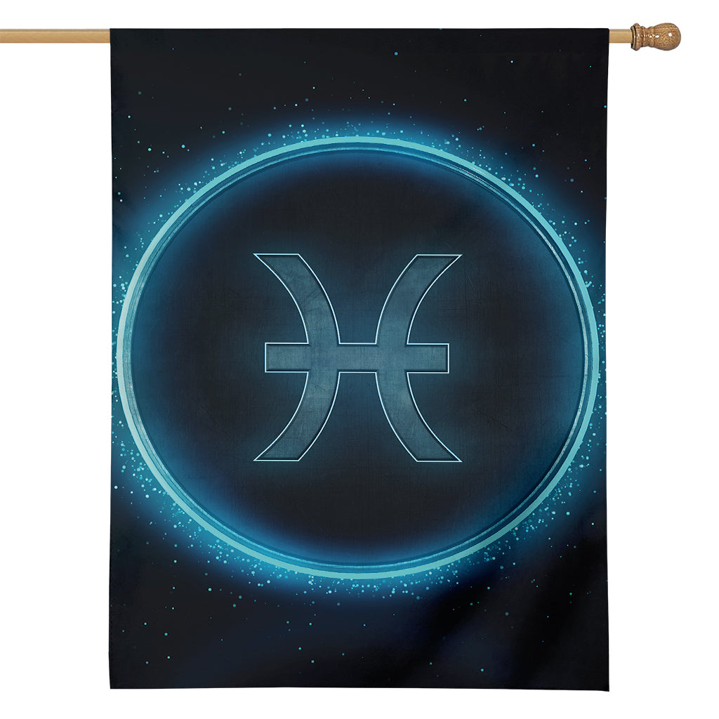 Blue Pisces Zodiac Sign Print House Flag