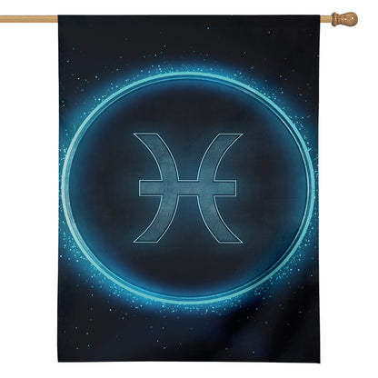 Blue Pisces Zodiac Sign Print House Flag