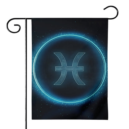 Blue Pisces Zodiac Sign Print House Flag