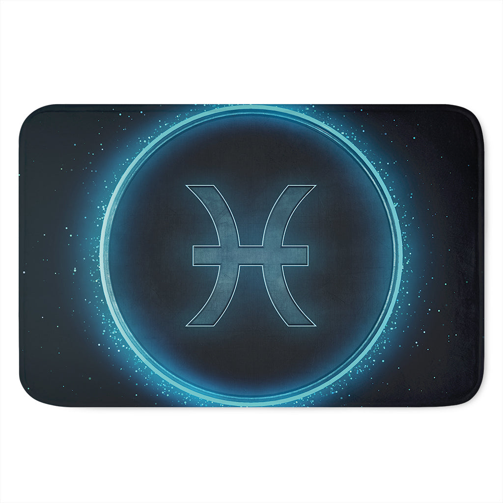 Blue Pisces Zodiac Sign Print Indoor Door Mat