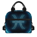 Blue Pisces Zodiac Sign Print Insulated Lunch Bag