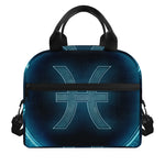 Blue Pisces Zodiac Sign Print Insulated Lunch Bag