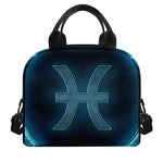 Blue Pisces Zodiac Sign Print Insulated Lunch Bag