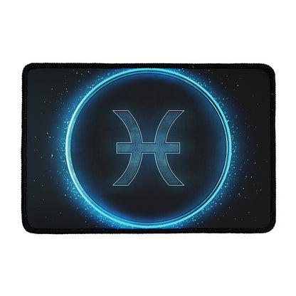 Blue Pisces Zodiac Sign Print Kitchen Mat