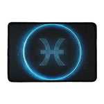 Blue Pisces Zodiac Sign Print Kitchen Mat
