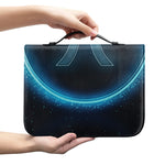 Blue Pisces Zodiac Sign Print Leather Bible Cover