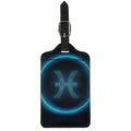 Blue Pisces Zodiac Sign Print Luggage Tag