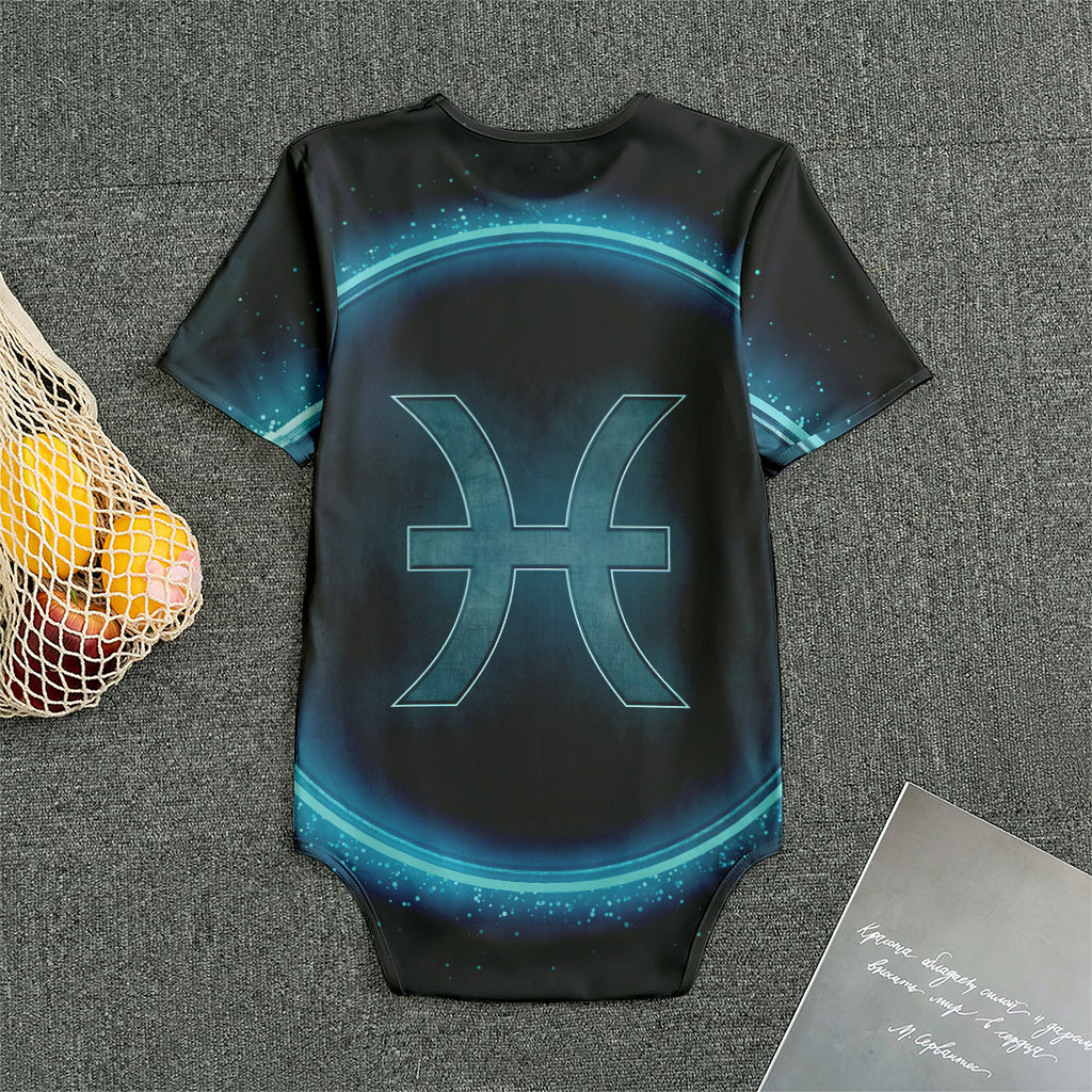 Blue Pisces Zodiac Sign Print Men's Bodysuit