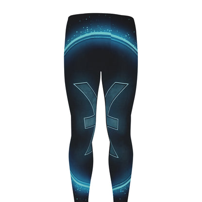 Blue Pisces Zodiac Sign Print Men's leggings