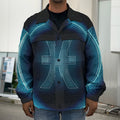 Blue Pisces Zodiac Sign Print Men's Shirt Jacket