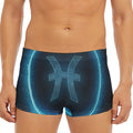 Blue Pisces Zodiac Sign Print Men's Short Boxer Briefs