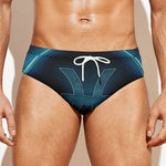 Blue Pisces Zodiac Sign Print Men's Swim Briefs