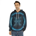 Blue Pisces Zodiac Sign Print Men's Velvet Pullover Hoodie
