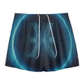 Blue Pisces Zodiac Sign Print Mesh Shorts