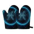 Blue Pisces Zodiac Sign Print Oven Mitts
