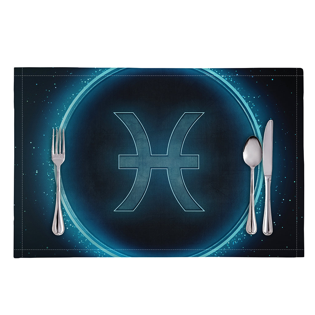 Blue Pisces Zodiac Sign Print Placemat