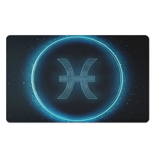 Blue Pisces Zodiac Sign Print Polyester Doormat
