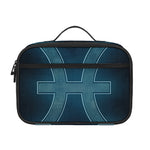 Blue Pisces Zodiac Sign Print Portable Lunch Bag