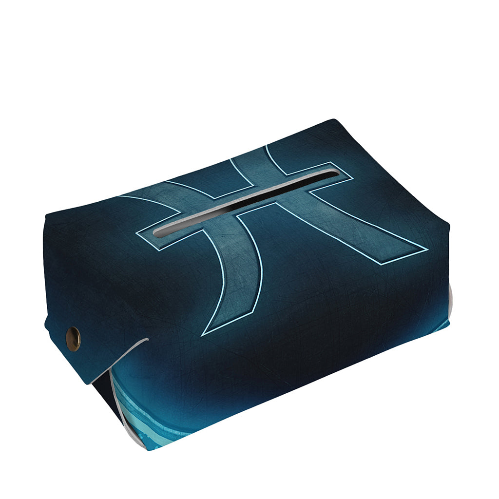 Blue Pisces Zodiac Sign Print Rectangle Tissue Box Cover