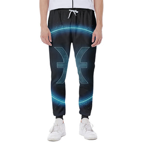 Blue Pisces Zodiac Sign Print Scuba Joggers