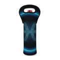 Blue Pisces Zodiac Sign Print Single Neoprene Wine Tote