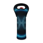 Blue Pisces Zodiac Sign Print Single Neoprene Wine Tote