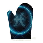 Blue Pisces Zodiac Sign Print Single Oven Mitt