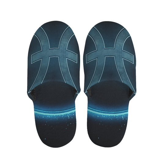Blue Pisces Zodiac Sign Print Slippers