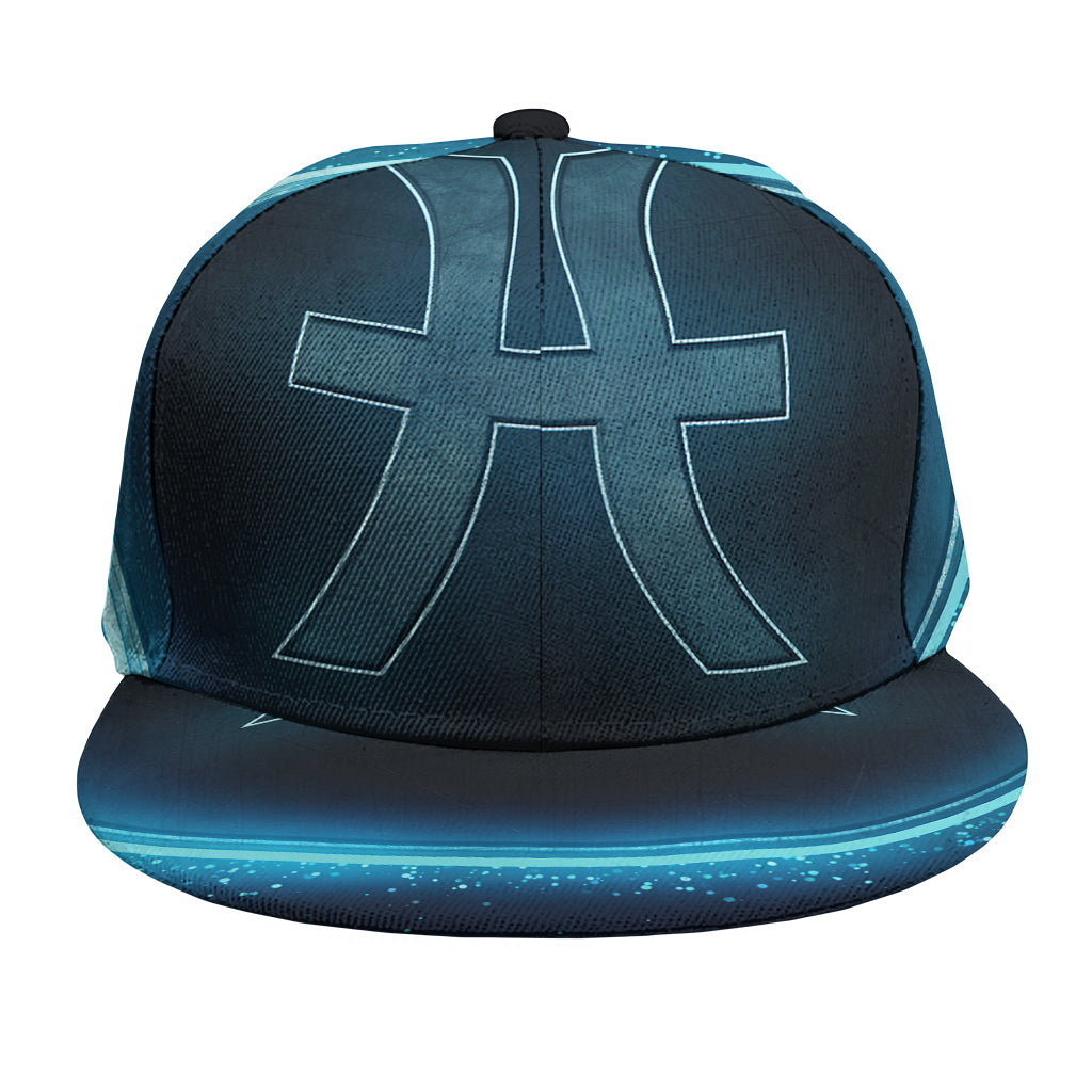 Blue Pisces Zodiac Sign Print Snapback Cap