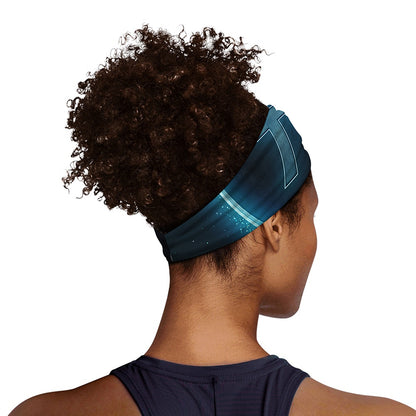 Blue Pisces Zodiac Sign Print Sports Headband