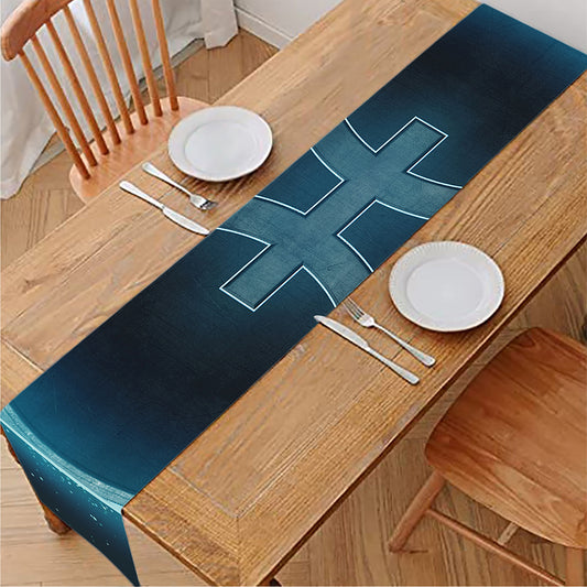 Blue Pisces Zodiac Sign Print Table Runner