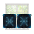 Blue Pisces Zodiac Sign Print Tier Curtains