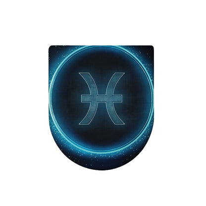 Blue Pisces Zodiac Sign Print Toilet Lid Cover