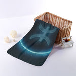 Blue Pisces Zodiac Sign Print Towel