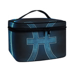 Blue Pisces Zodiac Sign Print Travel Makeup Bag