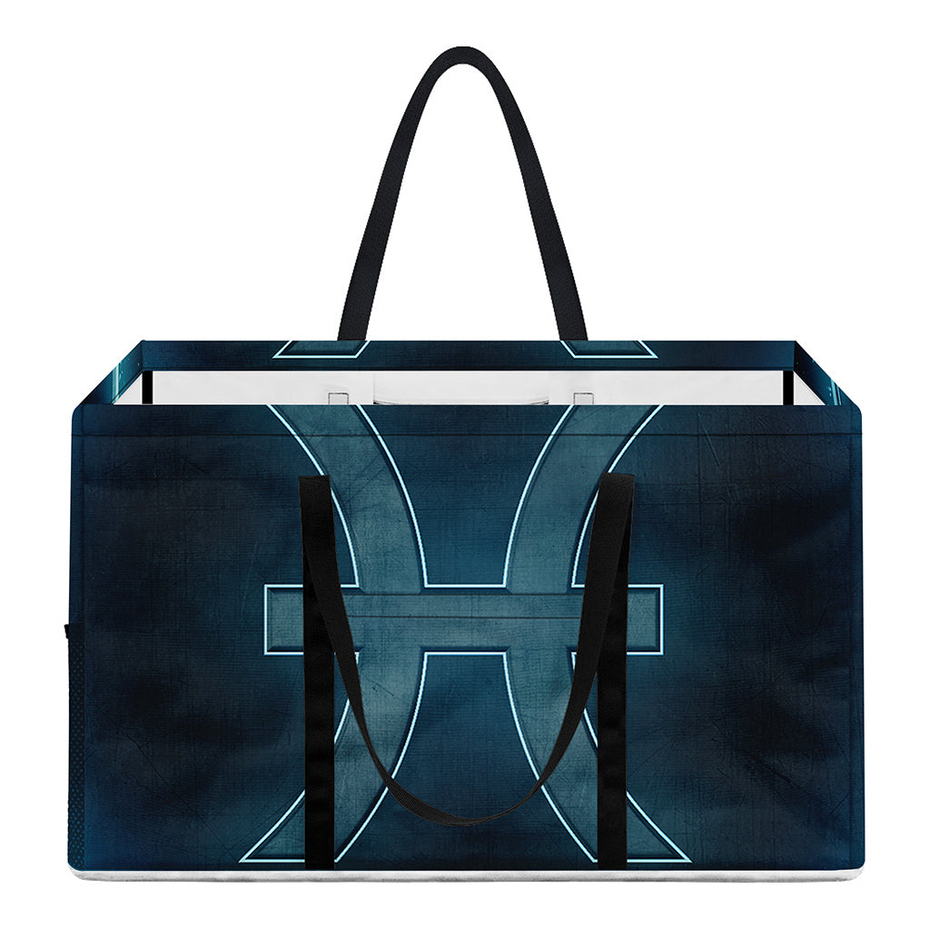 Blue Pisces Zodiac Sign Print Utility Tote Bag