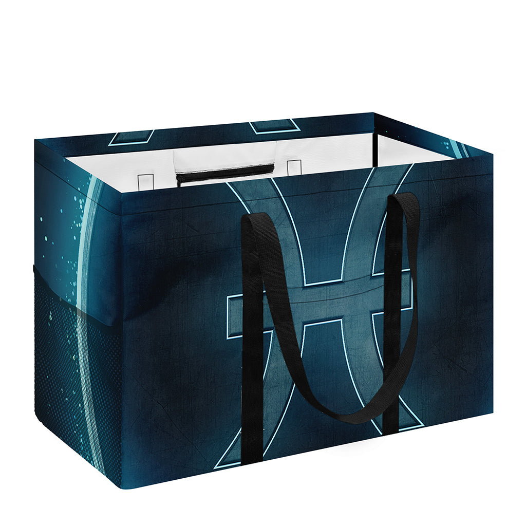 Blue Pisces Zodiac Sign Print Utility Tote Bag