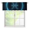 Blue Pisces Zodiac Sign Print Window Valance