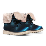 Blue Pisces Zodiac Sign Print Winter Boots