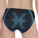 Blue Pisces Zodiac Sign Print Women's Panties