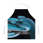Blue Pit Viper Snake Print Adjustable Apron