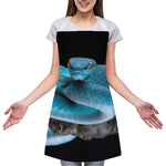 Blue Pit Viper Snake Print Adjustable Apron