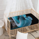 Blue Pit Viper Snake Print Baby Crib Sheet