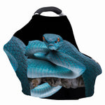 Blue Pit Viper Snake Print Baby Seat Cover