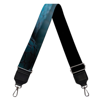 Blue Pit Viper Snake Print Bag Strap