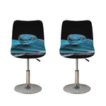 Blue Pit Viper Snake Print Bar Stool Covers