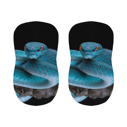 Blue Pit Viper Snake Print Bar Stool Covers