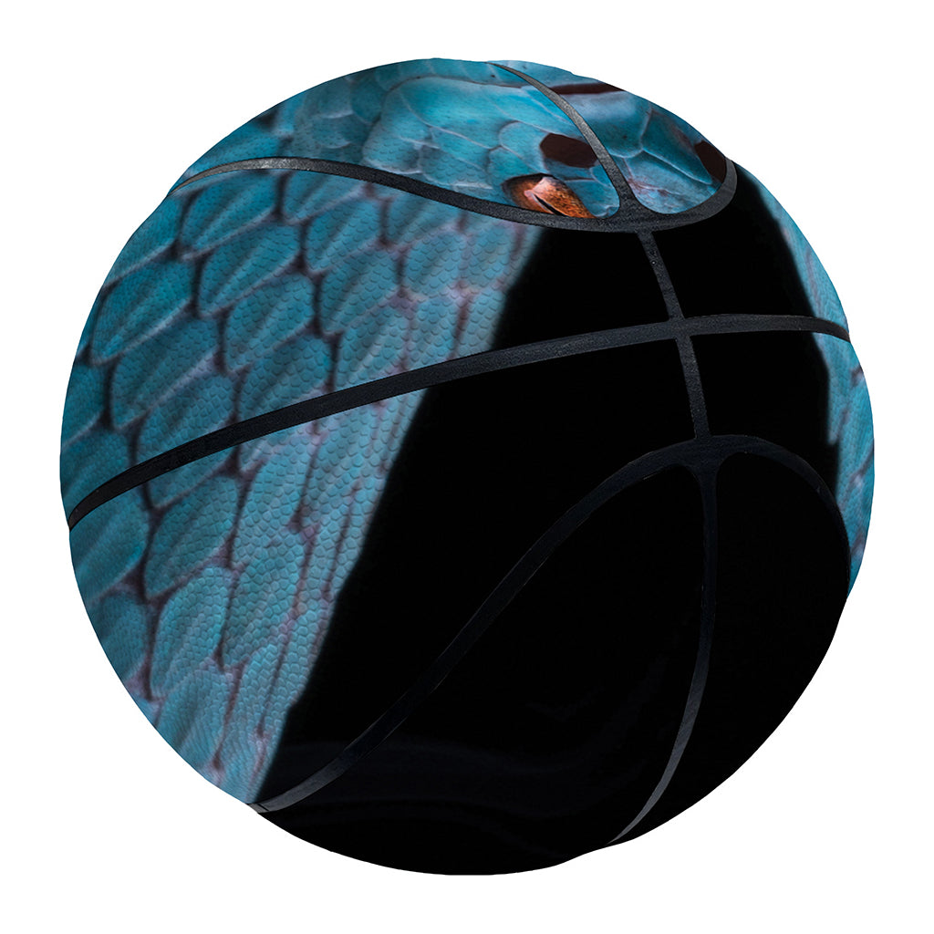 Blue Pit Viper Snake Print Basketball